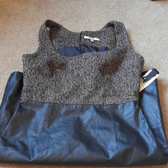 NEW BB Dakota Wool and Leateher Dress Size 6 - Picture 4 of 10